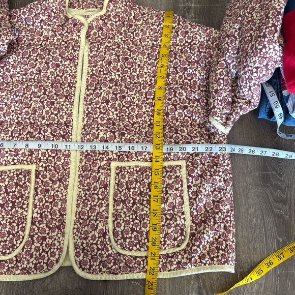 free people maroon floral quilt chloe jacket - Picture 8 of 9